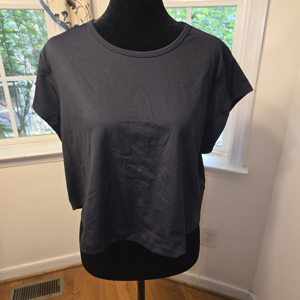 Old Navy Active Crop Top Powersoft Go-Dry Athletic Black Womens Size 2X
